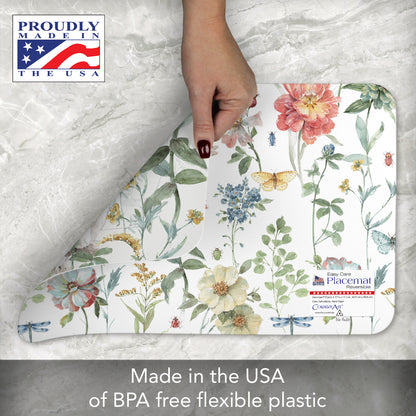 CounterArt Spring Meadow Bunny 4 Pack Reversible Easy Care Flexible Placemats Made in the USA (Copy)
