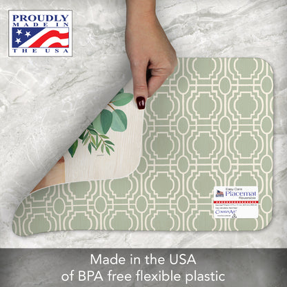 CounterArt Fresh Poppies 4 Pack Reversible Easy Care Flexible Placemats Made in the USA