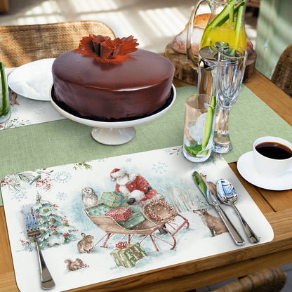 CounterArt Magical Holidays 4 Pack Reversible Easy Care Placemats Made in the USA