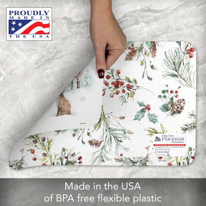 CounterArt Magical Holidays 4 Pack Reversible Easy Care Placemats Made in the USA