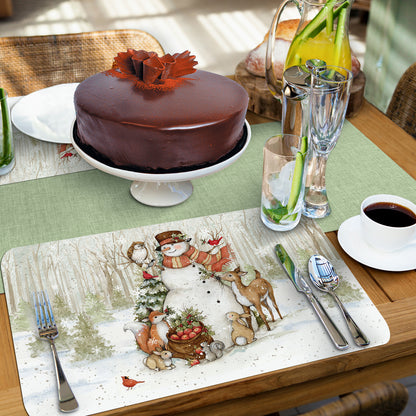 CounterArt Winter Forest 4 Pack Reversible Easy Care Placemats Made in the USA