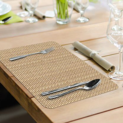 CounterArt Blue Faux Basket Weave 4 Pack Reversible Easy Care Flexible Placemats Made in the USA