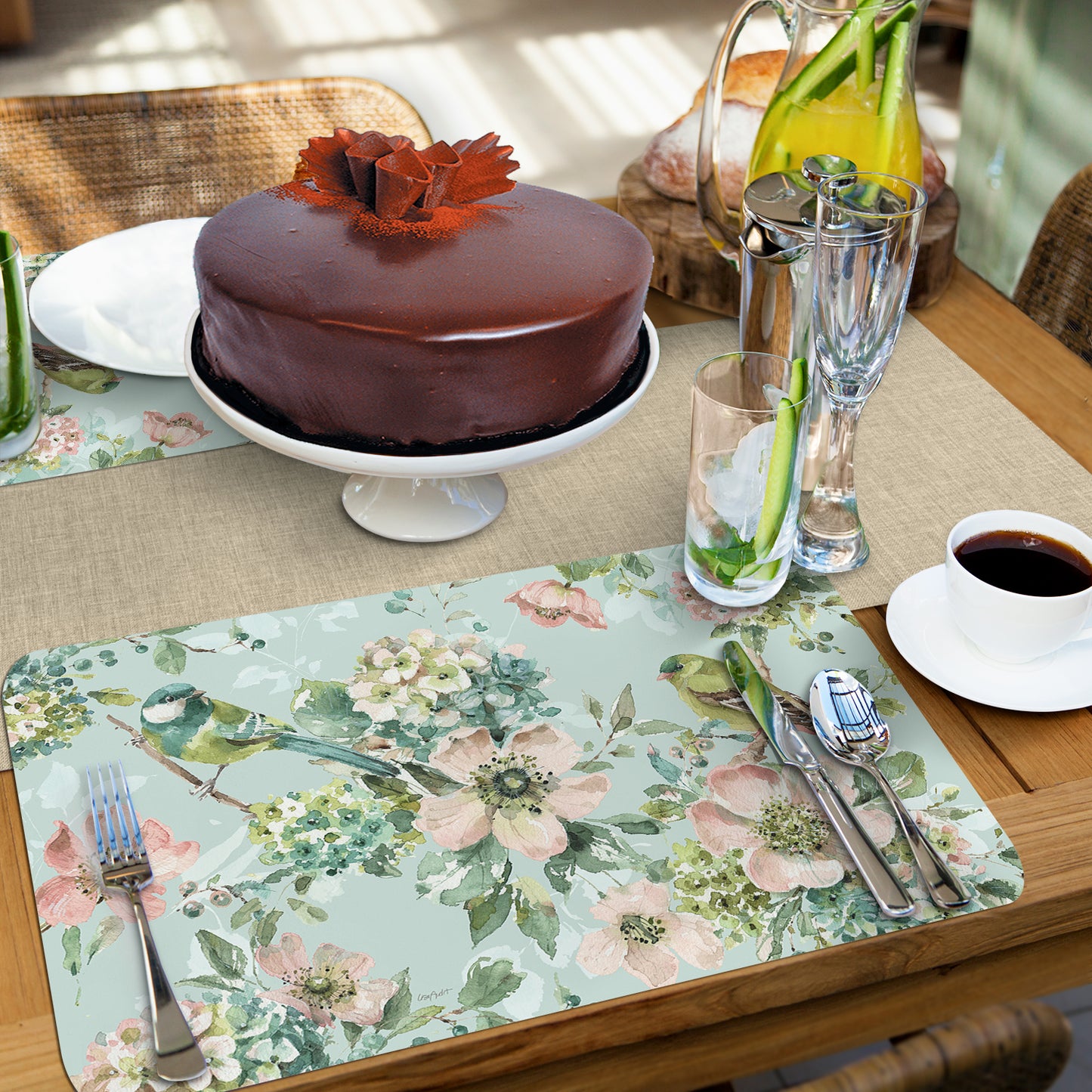 CounterArt Mint Crush 4 Pack Reversible Easy Care Flexible Placemats Made in the USA