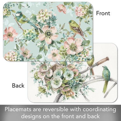 CounterArt Mint Crush 4 Pack Reversible Easy Care Flexible Placemats Made in the USA
