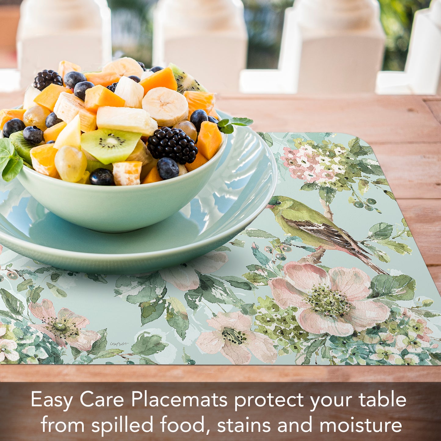 CounterArt Mint Crush 4 Pack Reversible Easy Care Flexible Placemats Made in the USA