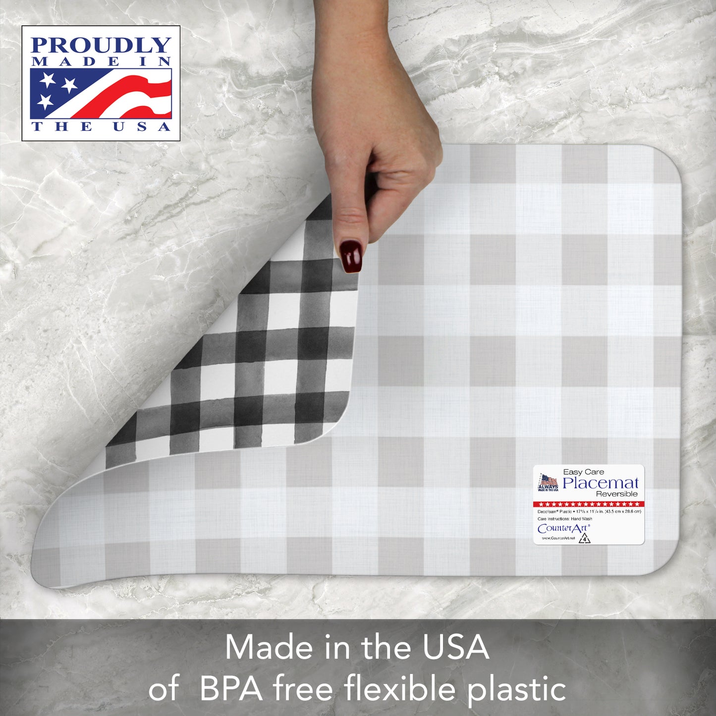 CounterArt Buffalo Trend 4 Pack Reversible Easy Care Flexible Placemats Made in the USA