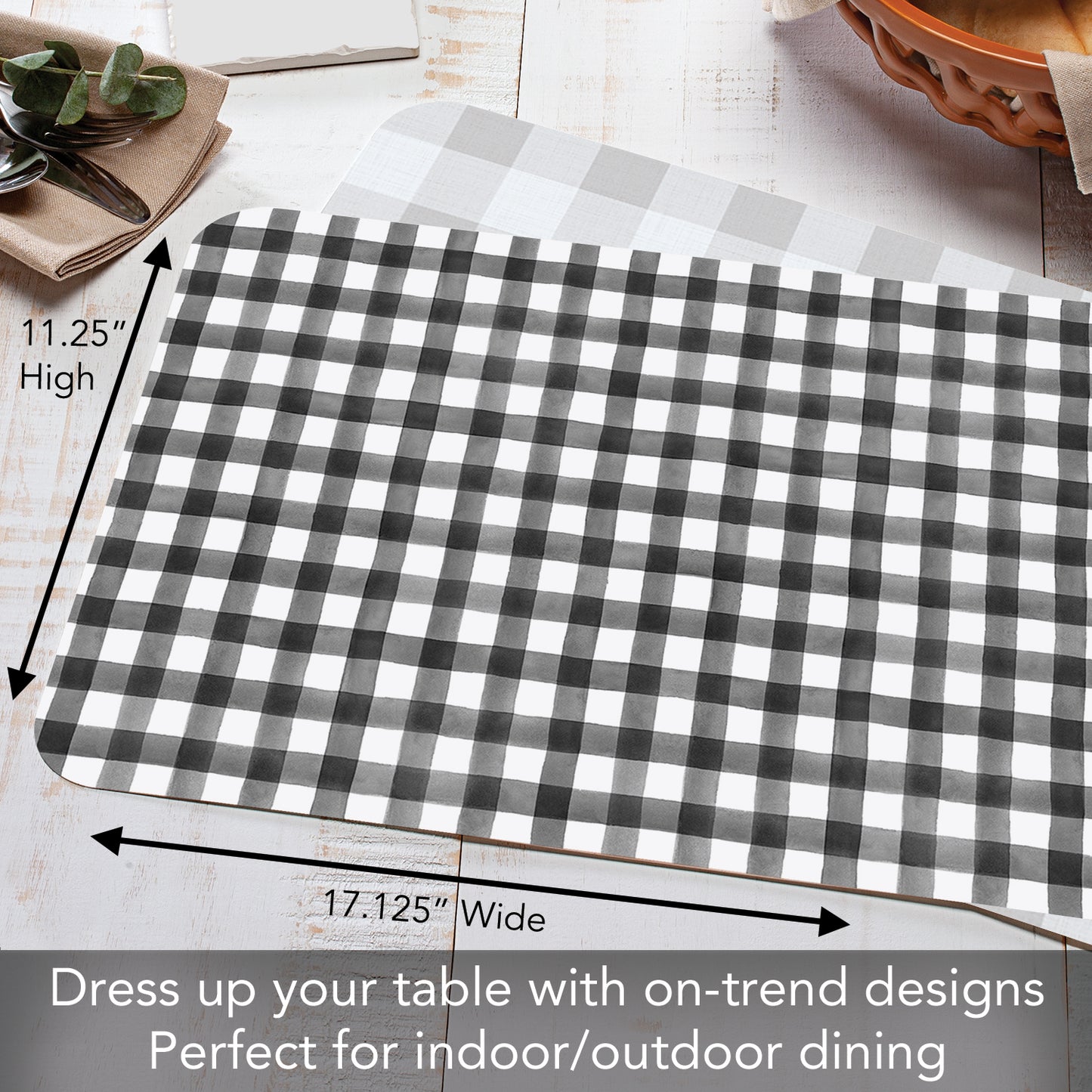 CounterArt Buffalo Trend 4 Pack Reversible Easy Care Flexible Placemats Made in the USA