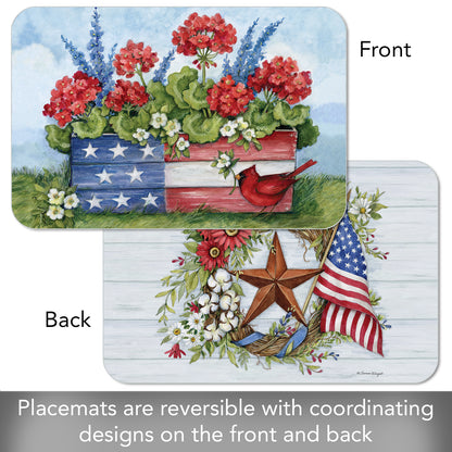 CounterArt Geranium Box 4 Pack Reversible Easy Care Flexible Placemats Made in the USA