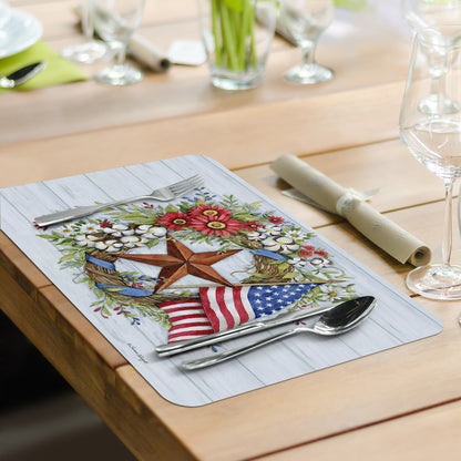 CounterArt Geranium Box 4 Pack Reversible Easy Care Flexible Placemats Made in the USA