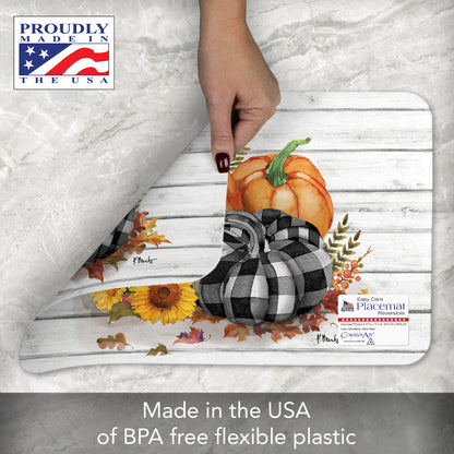 CounterArt Rustic Fall 4 Pack Reversible Easy Care Placemats Made in the USA