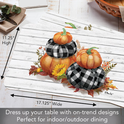 CounterArt Rustic Fall 4 Pack Reversible Easy Care Placemats Made in the USA