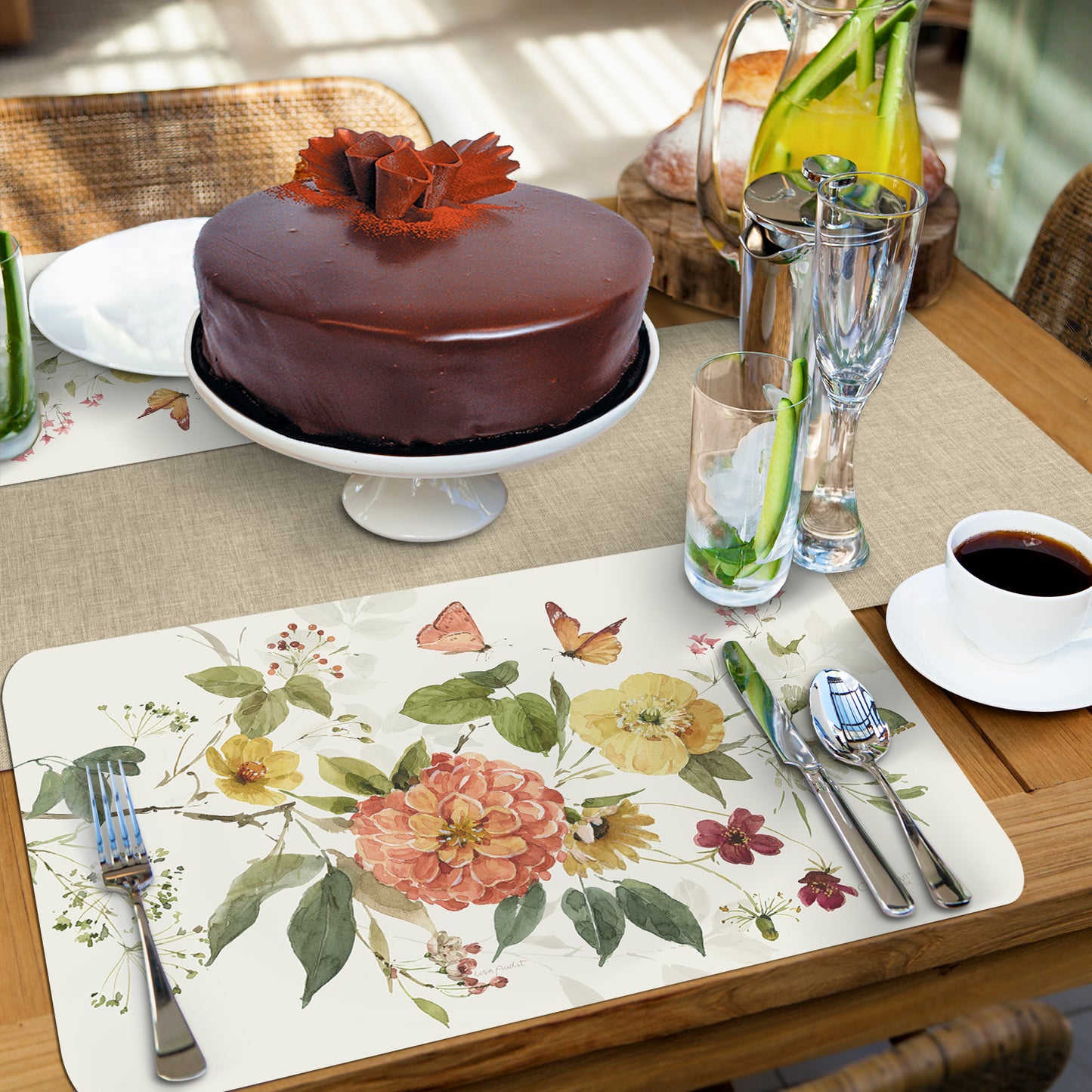 CounterArt Blessed by Nature 4 Pack Reversible Easy Care Flexible Placemats Made in the USA