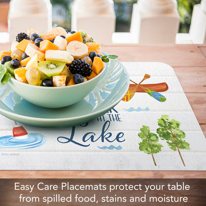 CounterArt Lake Living 4 Pack Reversible Easy Care Flexible Placemats Made in the USA