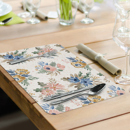 CounterArt Botanical Blends 4 Pack Reversible Easy Care Flexible Placemats Made in the USA