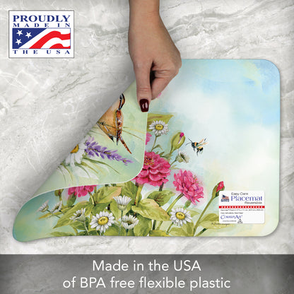 CounterArt Graceful Nature 4 Pack Reversible Easy Care Flexible Placemats Made in The USA