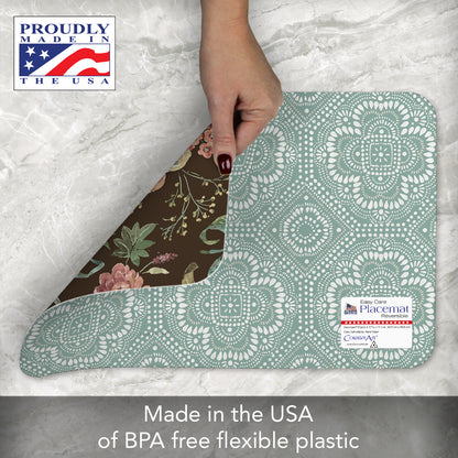 CounterArt Floral Study 4 Pack Reversible Easy Care Flexible Placemats Made in the USA