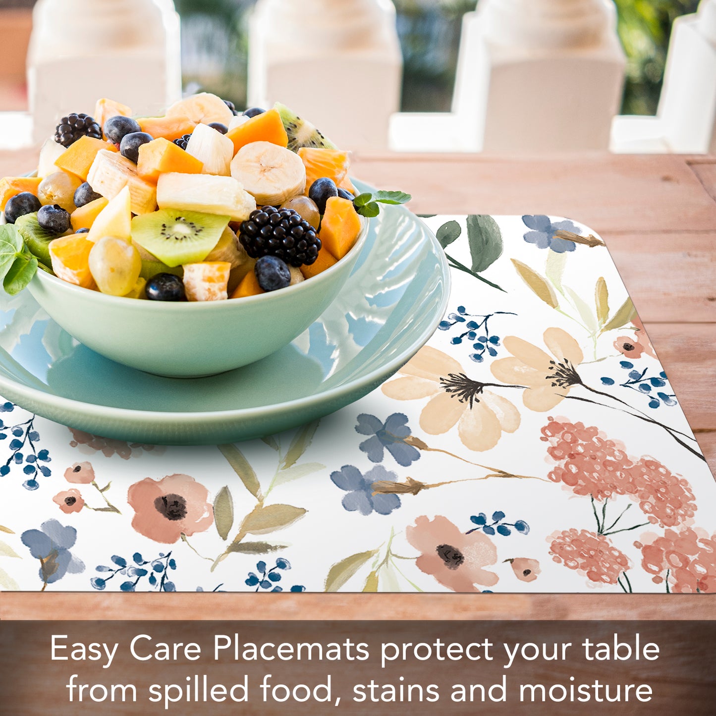 CounterArt Meadow 4 Pack Reversible Easy Care Flexible Placemats Made in the USA