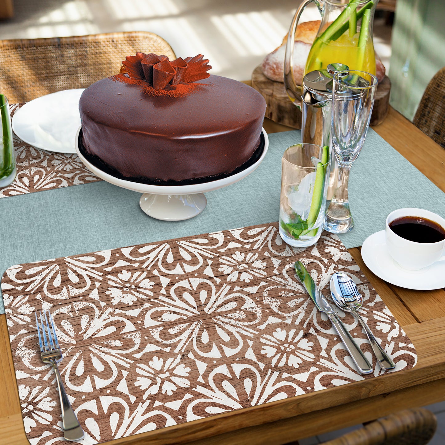 CounterArt Modern Farmhouse 4 Pack Reversible Easy Care Flexible Placemats Made in the USA