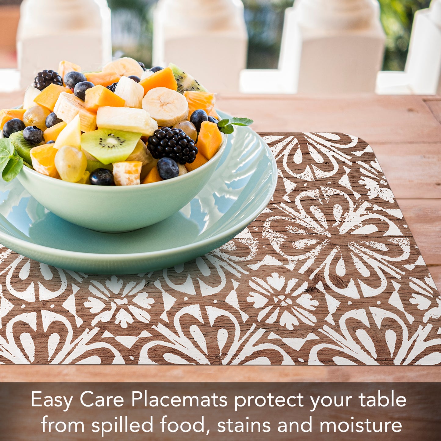 CounterArt Modern Farmhouse 4 Pack Reversible Easy Care Flexible Placemats Made in the USA