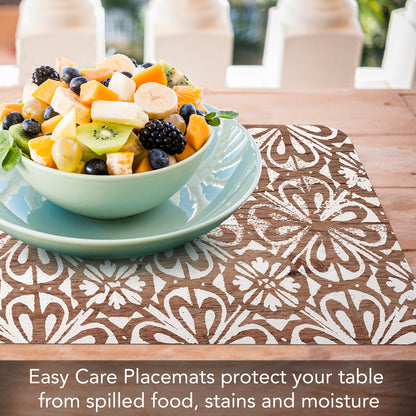 CounterArt Modern Farmhouse 4 Pack Reversible Easy Care Flexible Placemats Made in the USA
