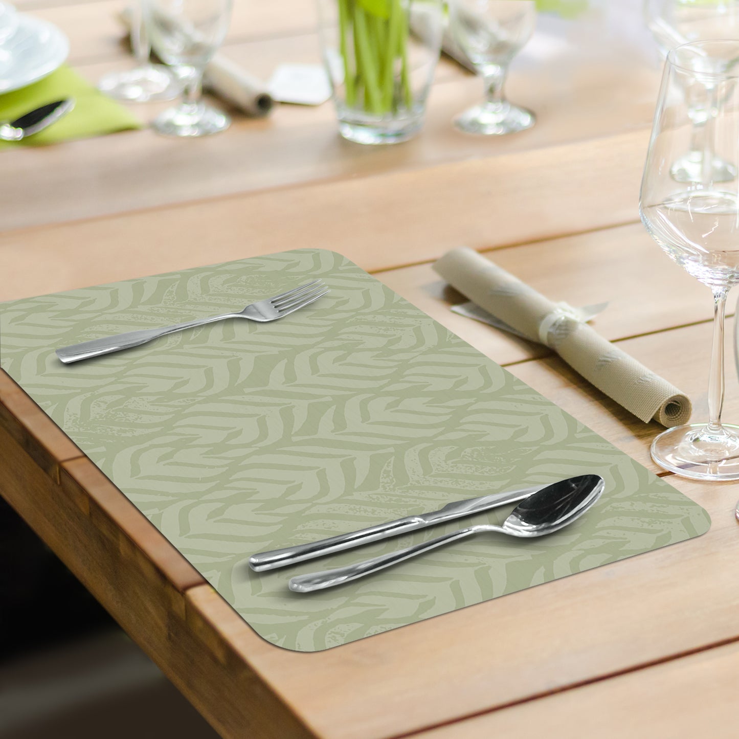 CounterArt Modern Farmhouse 4 Pack Reversible Easy Care Flexible Placemats Made in the USA
