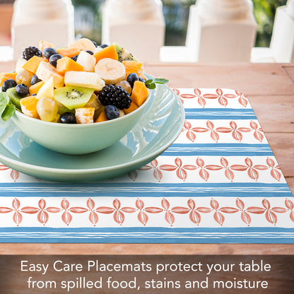 CounterArt Color Patterns 4 Pack Reversible Easy Care Flexible Placemats Made in the USA