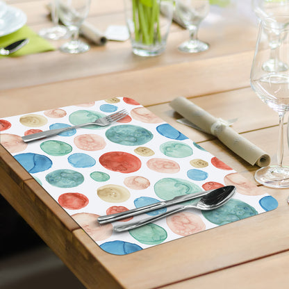 CounterArt Color Patterns 4 Pack Reversible Easy Care Flexible Placemats Made in the USA