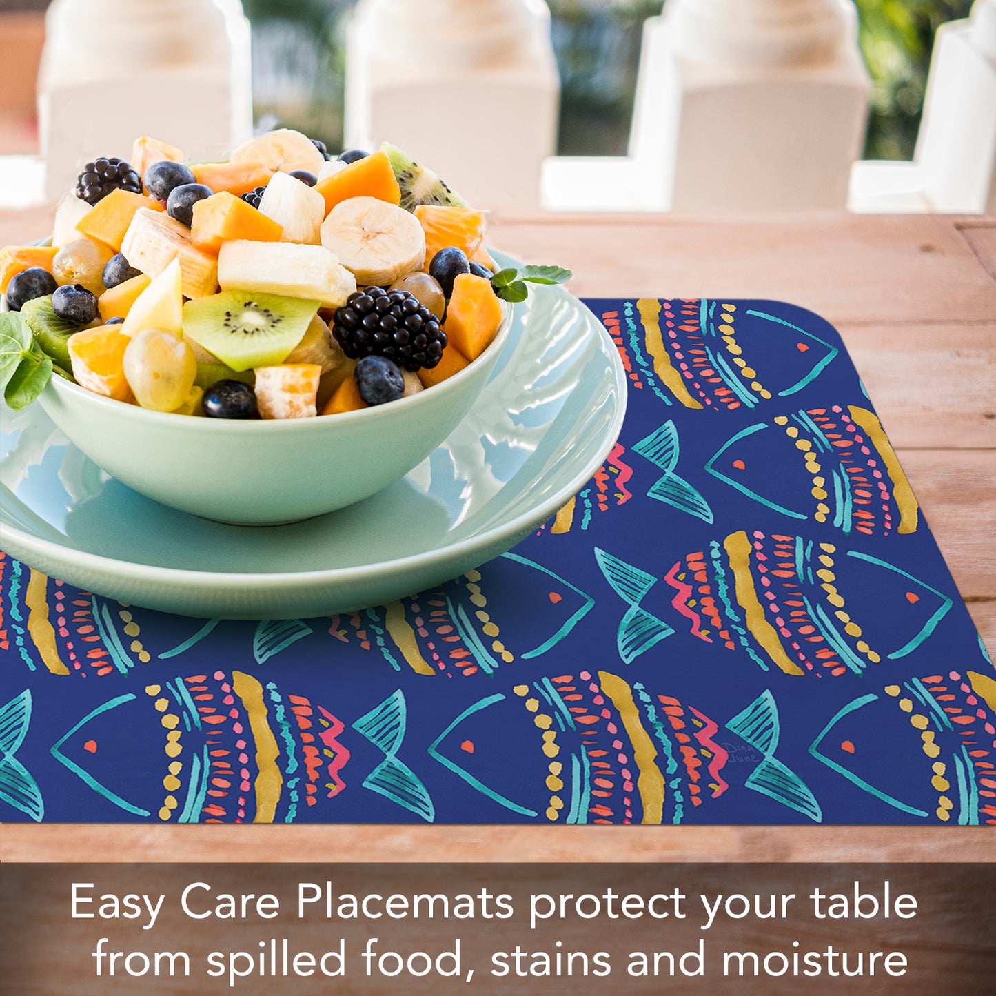 CounterArt Along The Coast 4 Pack Reversible Easy Care Flexible Placemats Made in the USA