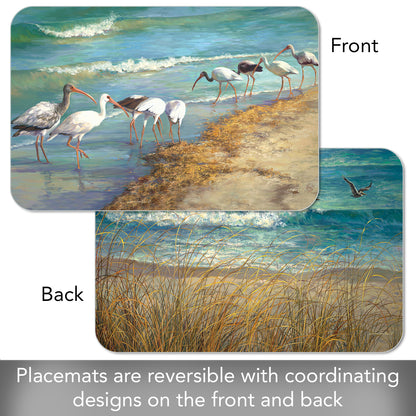 CounterArt Marco Island Birds 4 Pack Reversible Easy Care Flexible Placemats Made in the USA
