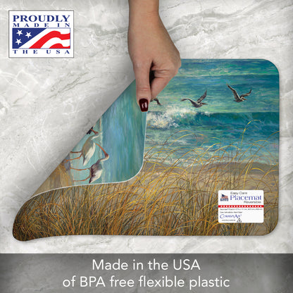 CounterArt Marco Island Birds 4 Pack Reversible Easy Care Flexible Placemats Made in the USA