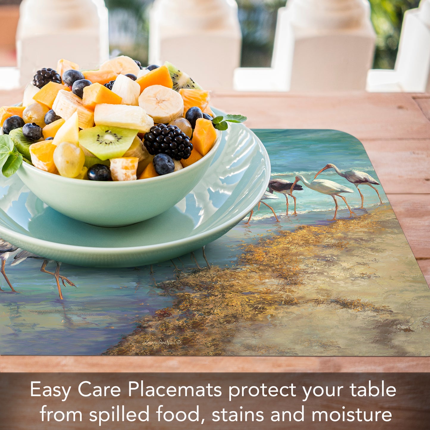 CounterArt Marco Island Birds 4 Pack Reversible Easy Care Flexible Placemats Made in the USA