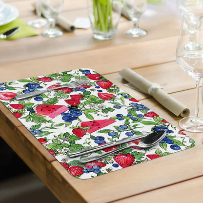 CounterArt Sweet Summer 4 Pack Reversible Easy Care Flexible Placemats Made in the USA
