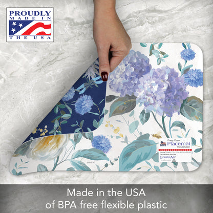 CounterArt Spring Morning Blooms 4 Pack Reversible Easy Care Flexible Placemats Made in the USA