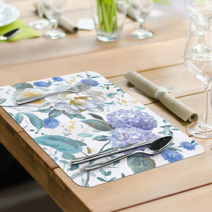 CounterArt Spring Morning Blooms 4 Pack Reversible Easy Care Flexible Placemats Made in the USA