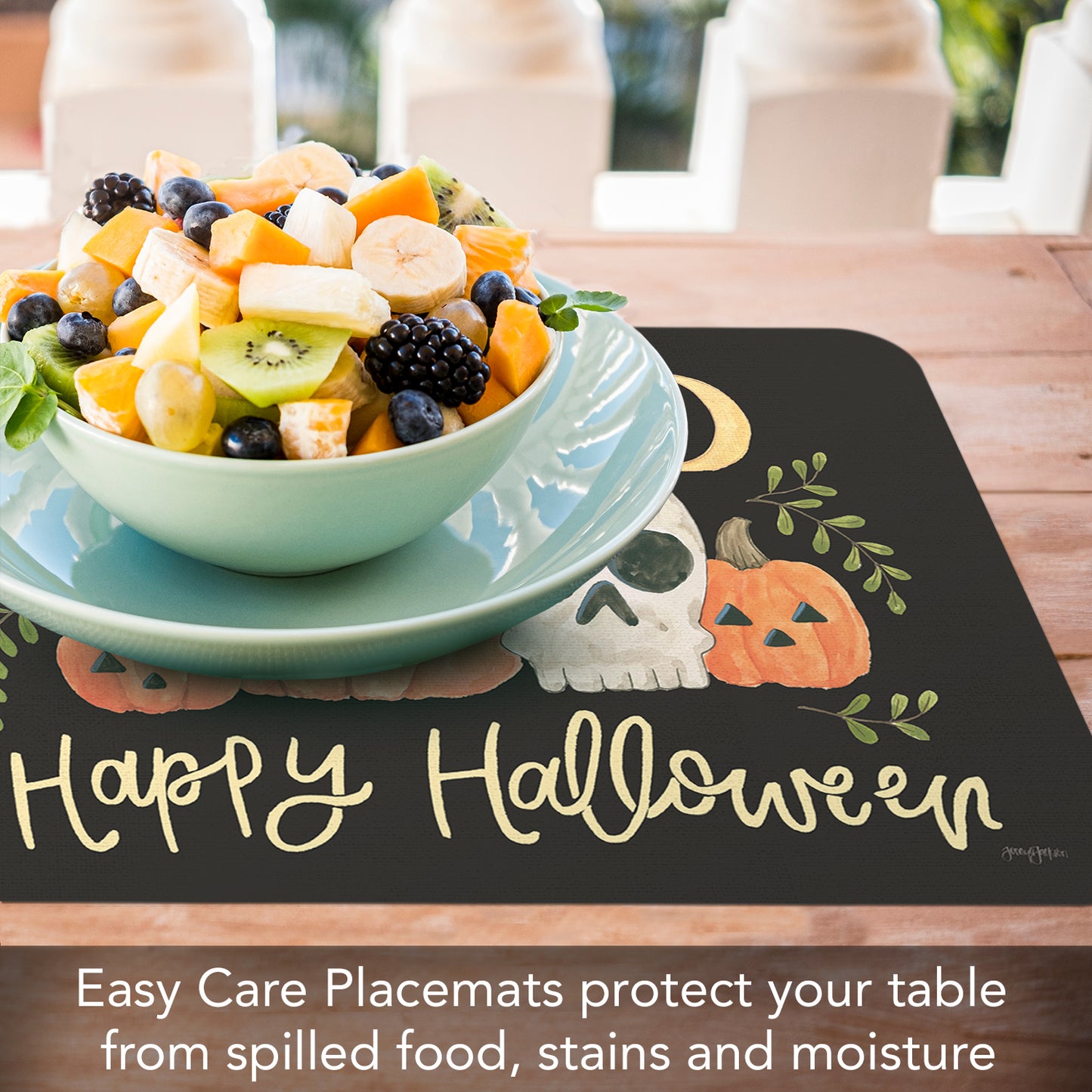CounterArt Spooky Season 4 Pack Reversible Easy Care Placemats Made in the USA