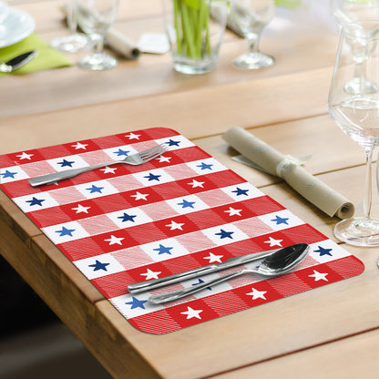 CounterArt Patrioitic Picnic 4 Pack Reversible Easy Care Flexible Placemats Made in the USA