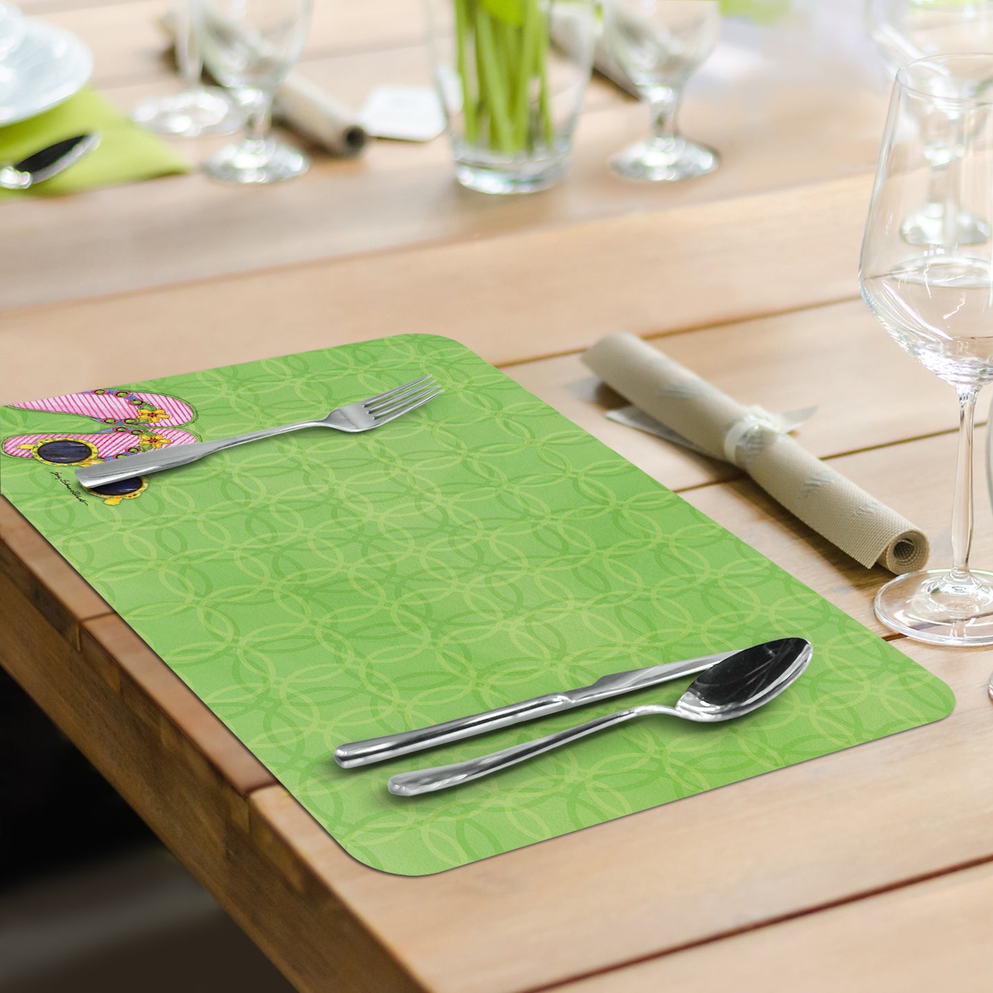 CounterArt Flip Flopping 4 Pack Reversible Easy Care Flexible Placemats Made in the USA