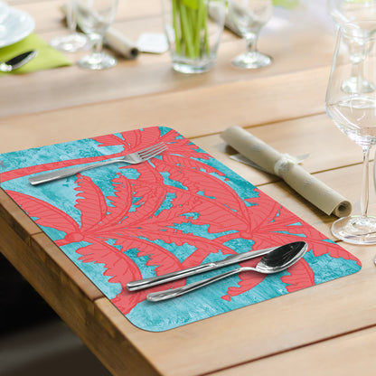 CounterArt Flamingo Horizon 4 Pack Reversible Easy Care Flexible Placemats Made in the USA