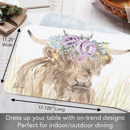 CounterArt Home on The Range 4 Pack Reversible Easy Care Flexible Placemats Made in the USA