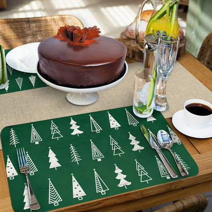 CounterArt Scandinavian Trees 4 Pack Reversible Easy Care Placemats Made in the USA