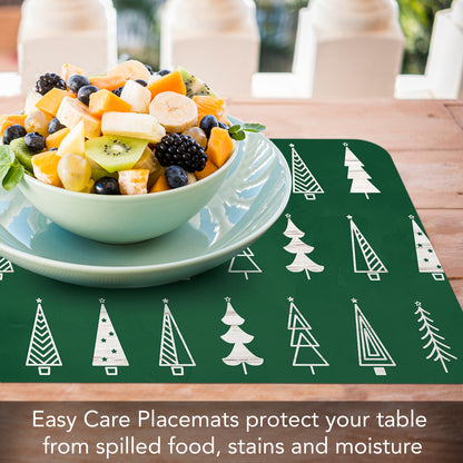 CounterArt Scandinavian Trees 4 Pack Reversible Easy Care Placemats Made in the USA