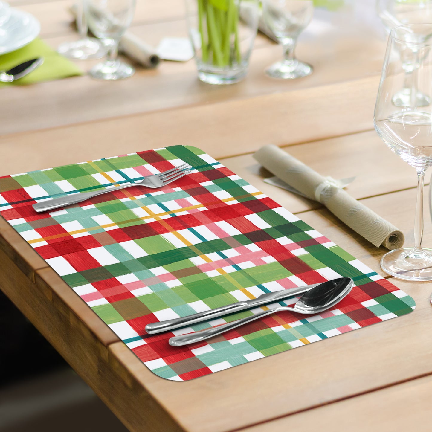 CounterArt Holiday Nutcrackers 4 Pack Reversible Easy Care Placemats Made in the USA