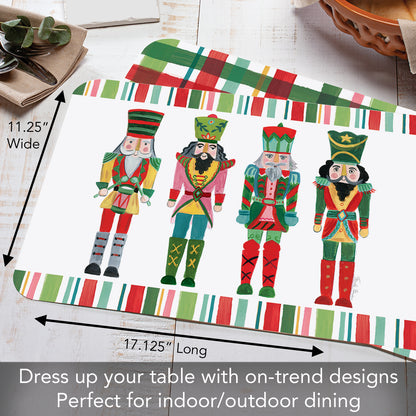 CounterArt Holiday Nutcrackers 4 Pack Reversible Easy Care Placemats Made in the USA