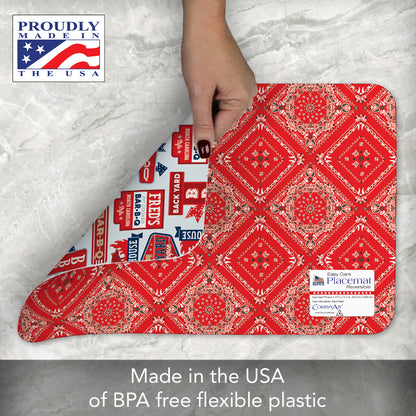 CounterArt BBQ Life 4 Pack Reversible Easy Care Flexible Placemats Made in the USA