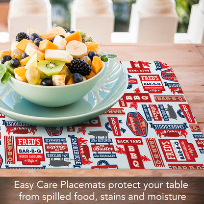 CounterArt BBQ Life 4 Pack Reversible Easy Care Flexible Placemats Made in the USA
