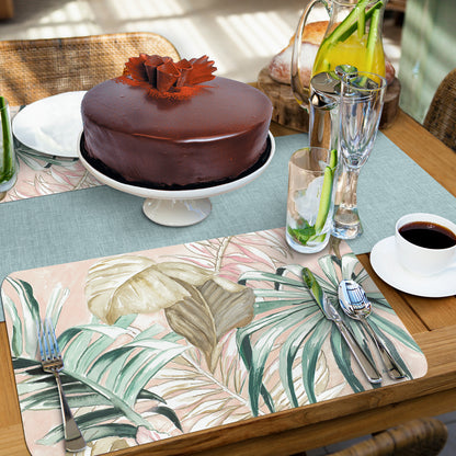 CounterArt Pastel Palms 4 Pack Reversible Easy Care Flexible Placemats Made in the USA