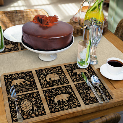CounterArt Crafted Cabin 4 Pack Reversible Easy Care Flexible Placemats Made in the USA