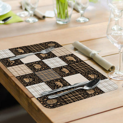 CounterArt Crafted Cabin 4 Pack Reversible Easy Care Flexible Placemats Made in the USA