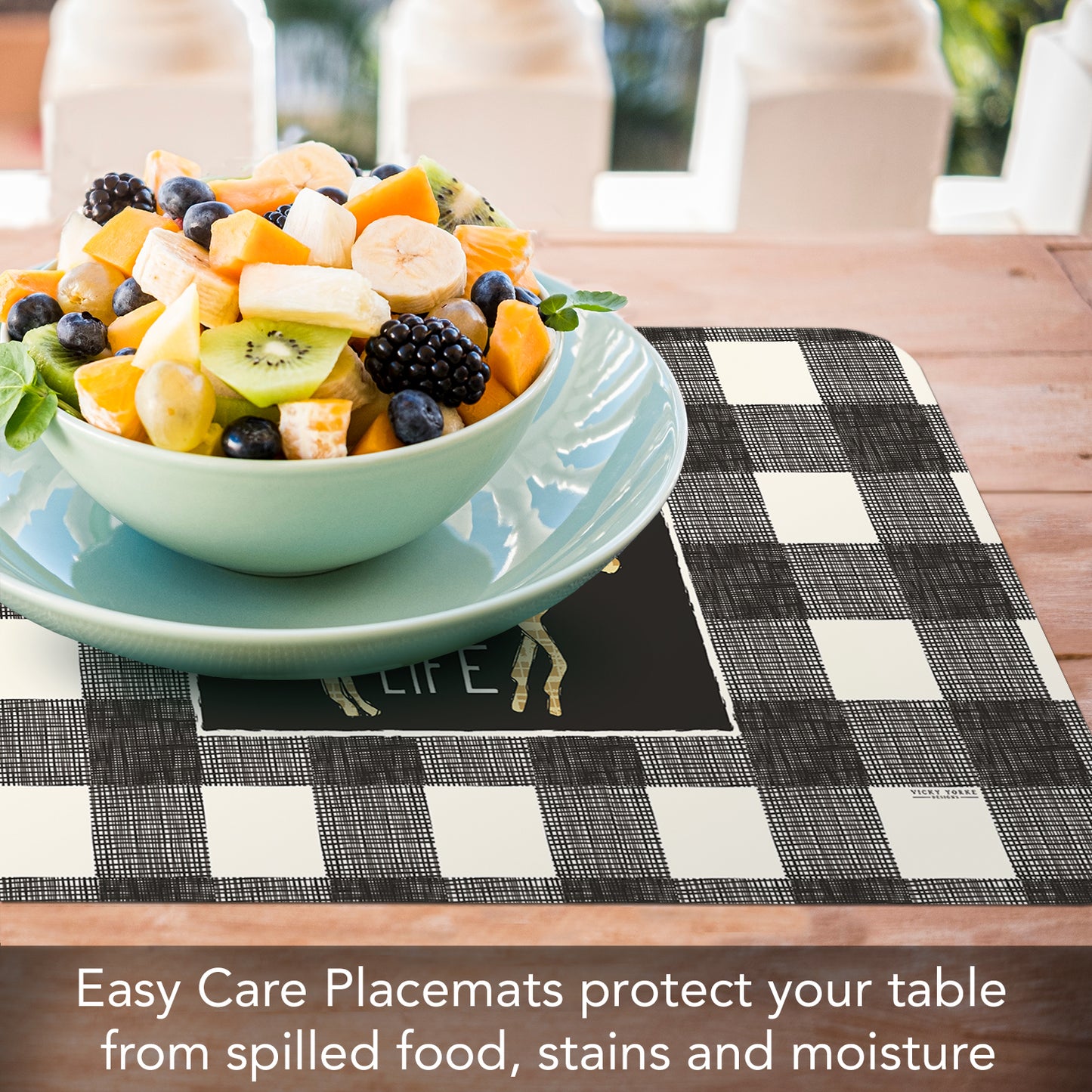 CounterArt Lodge Life 4 Pack Reversible Easy Care Flexible Placemats Made in the USA