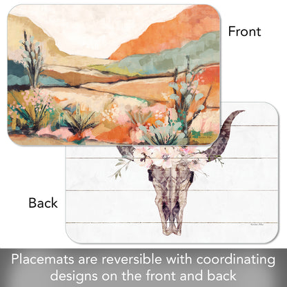 CounterArt Southwest Basin 4 Pack Reversible Easy Care Flexible Placemats Made in the USA